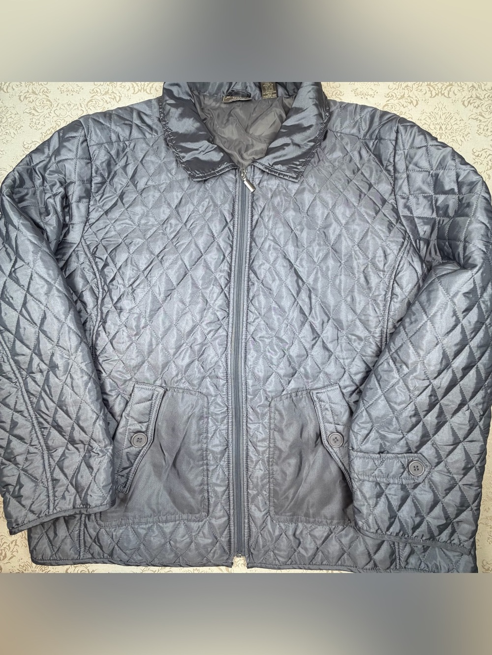 Jane Ashley Quilted Jacket in Gray, 2XL